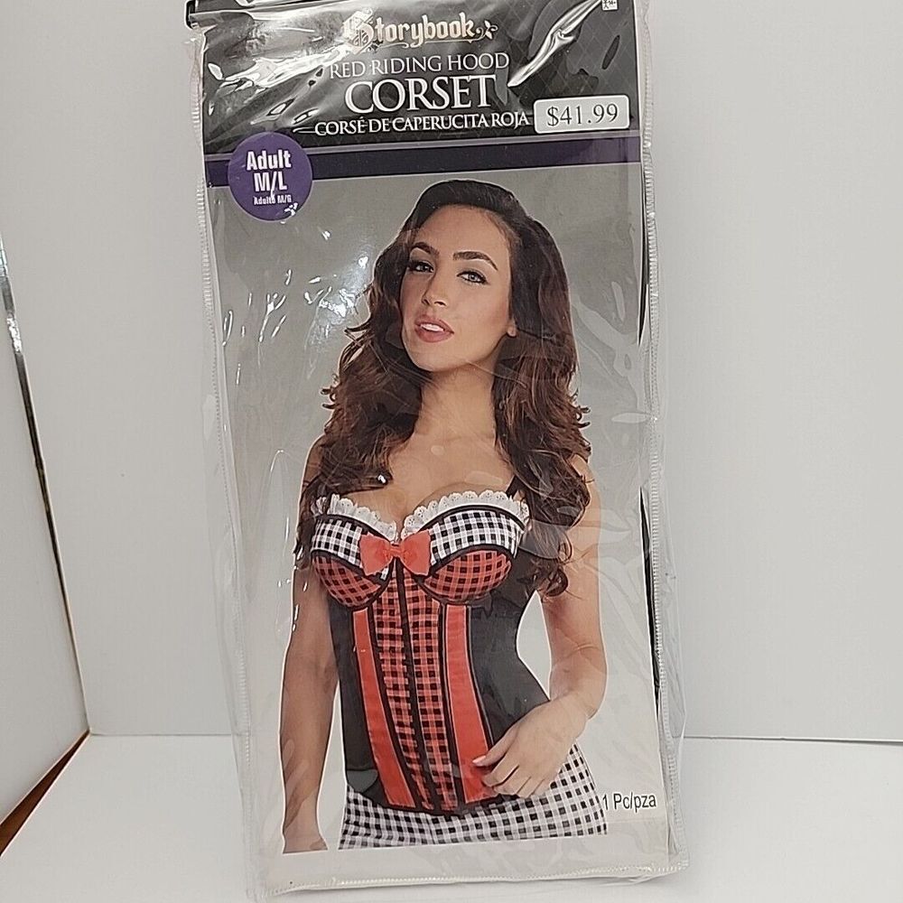 Storybook Red Riding Hood Corset Adult Size M/L‎ Halloween Costume Cosplay